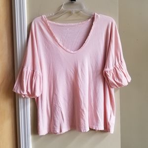 American Eagle Pink Balloon Sleeve Blouse